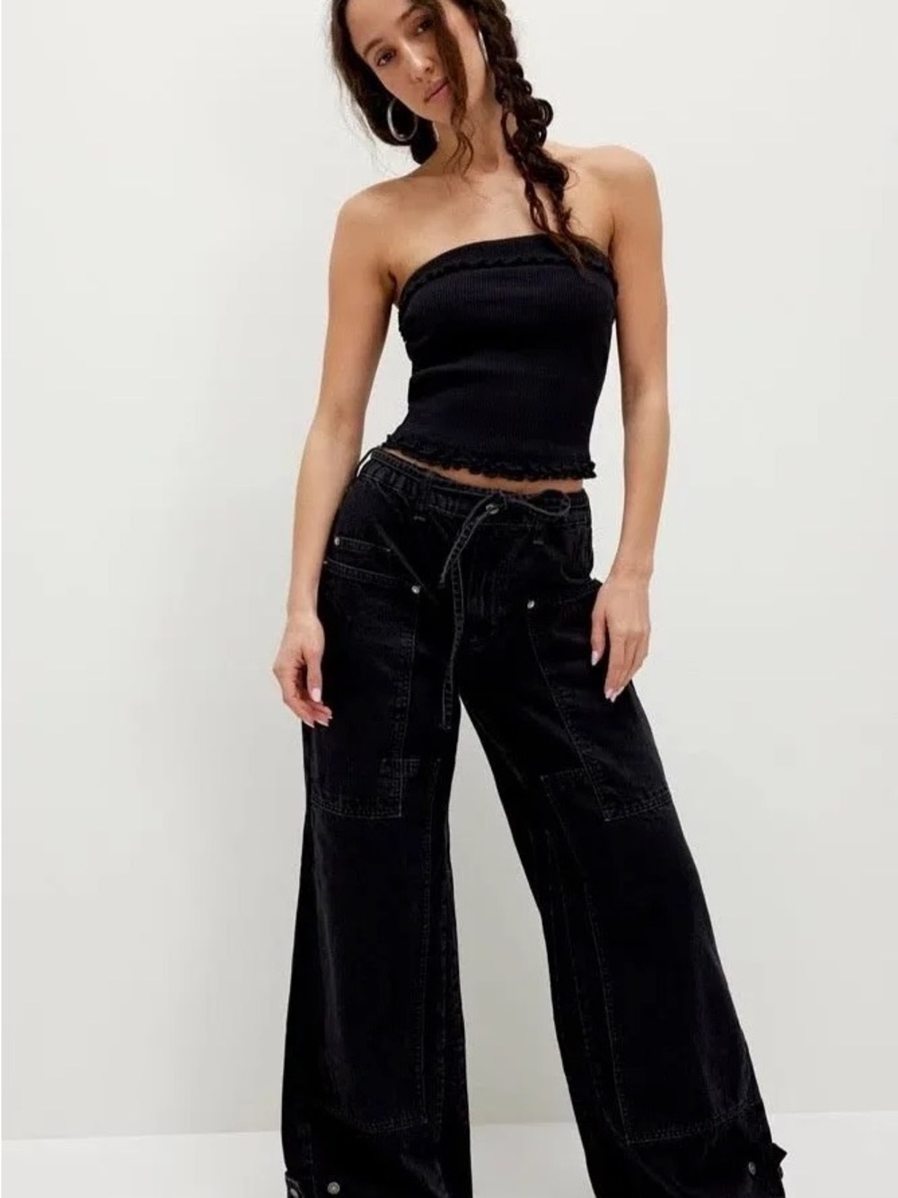 Free People Curvy Outlaw jeans, Black XS NWT